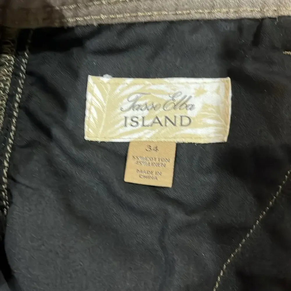 Tasso Elba Linen Cotton Blend Shorts Size 34